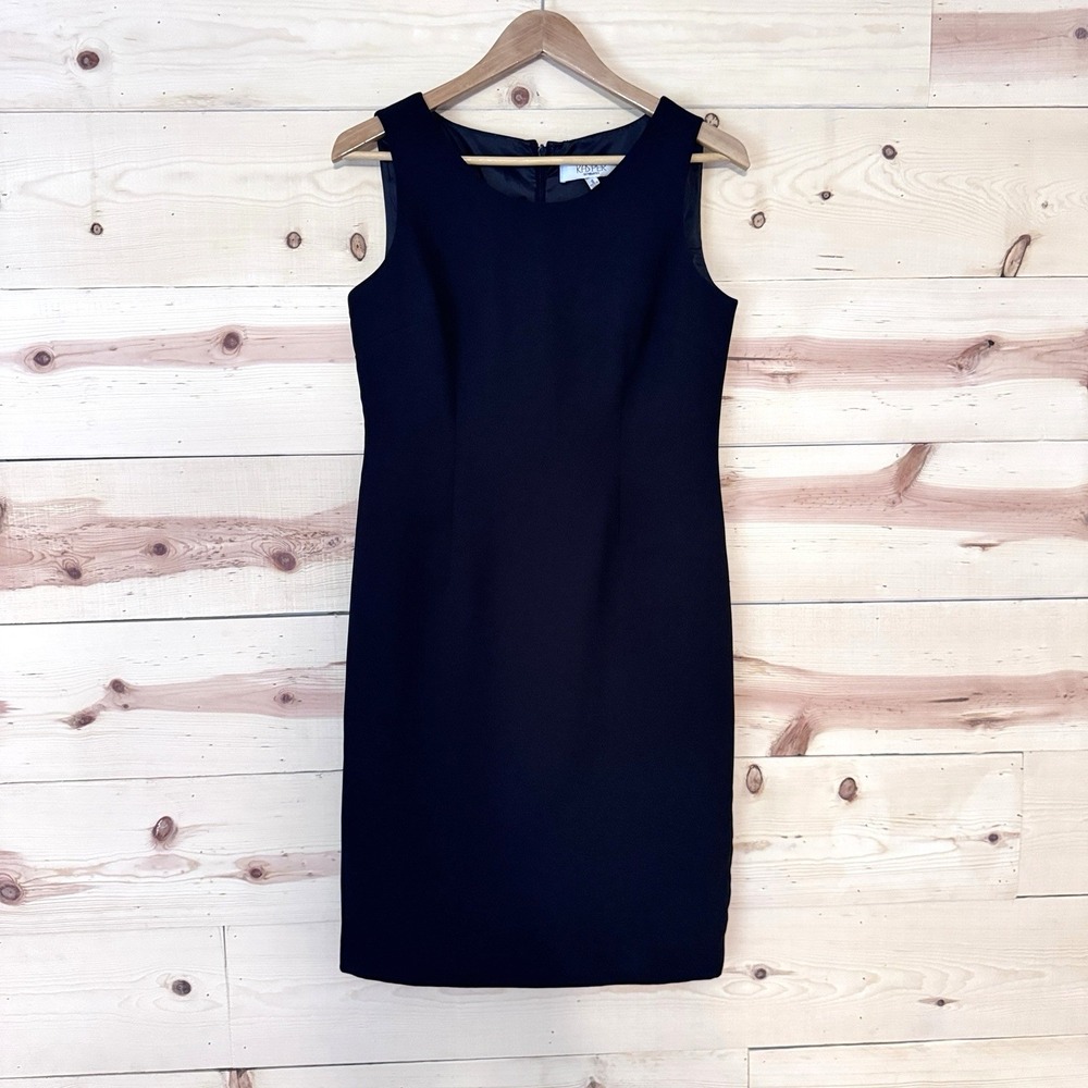 Kasper Womens 6 Navy Blue Sleeveless Sheath Dress‎ Career Office